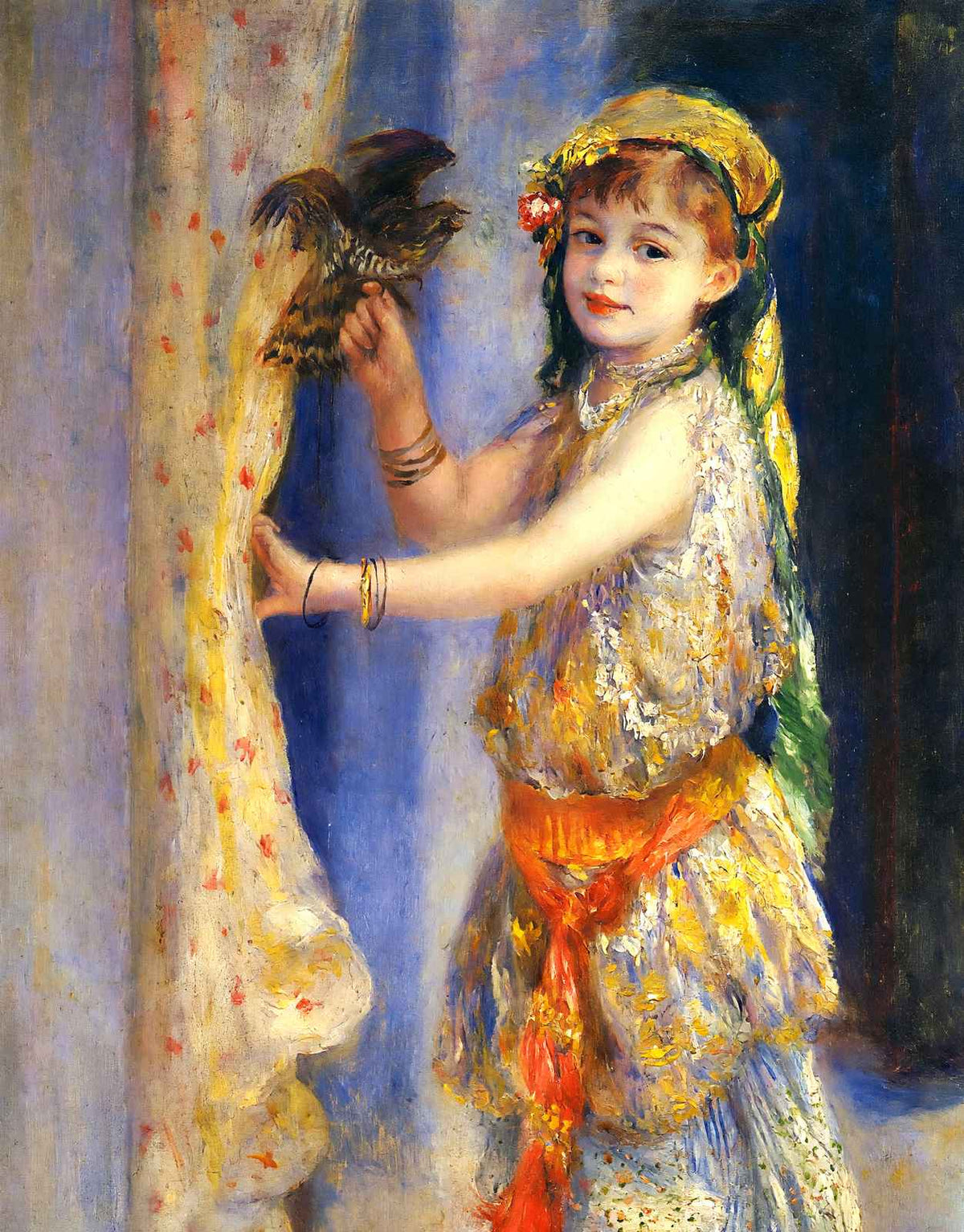 Girl with Falcon 1882 Painting by Pierre-Auguste Renoir Fine Art Print (6 Sizes)