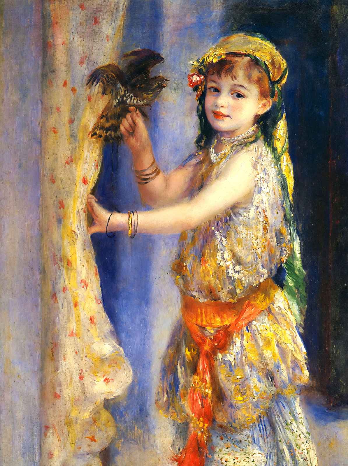 Girl with Falcon 1882 Painting by Pierre-Auguste Renoir Fine Art Print (6 Sizes)