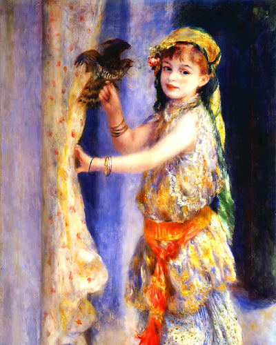 Girl with Falcon Painting by Pierre-Auguste Renoir 8x10" Art Print - Acid Free