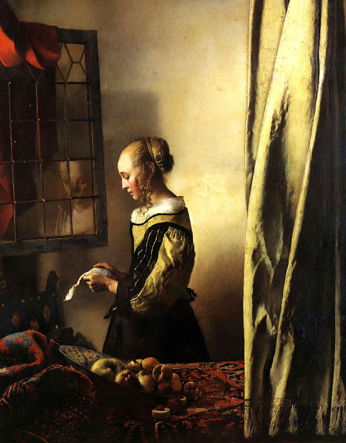 Girl Reading a Letter at an Open Window 1657 by Vermeer Art Print (6 Sizes)