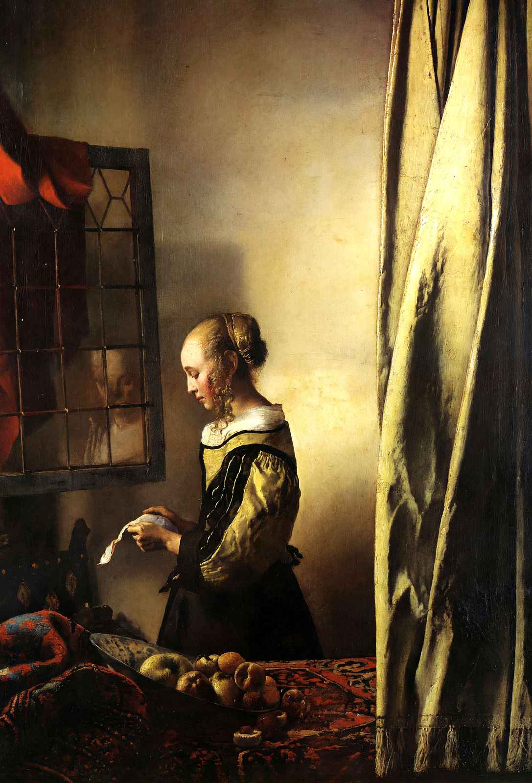 Girl Reading a Letter at an Open Window 1657 by Vermeer Art Print (6 Sizes)