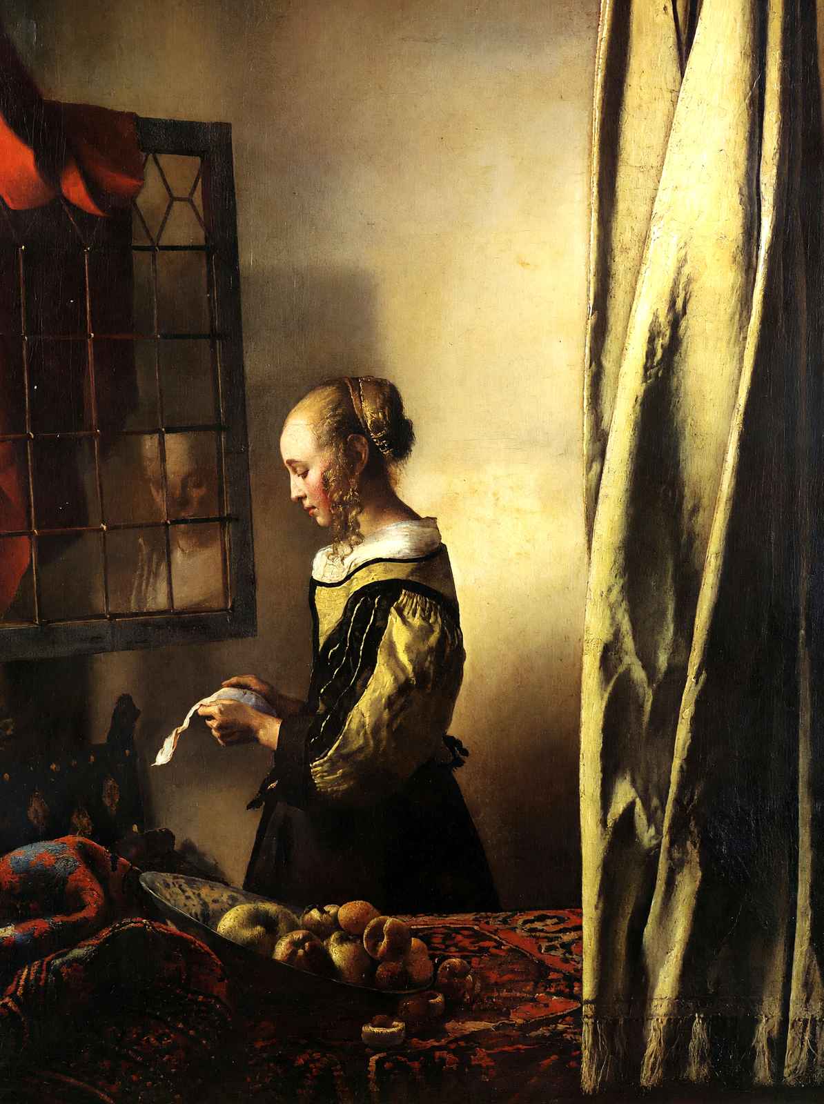 Girl Reading a Letter at an Open Window 1657 by Vermeer Art Print (6 Sizes)
