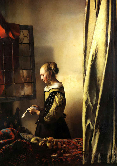 Girl Reading a Letter at an Open Window 1657 by Vermeer Art Print (6 Sizes)