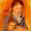 Girl with a Dog art print by Pierre-Auguste Renoir (1875)