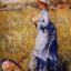 Girl Gathering Flowers Fine Art Print 1872 by Pierre-Auguste Renoir (6 Sizes)