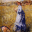 Girl Gathering Flowers art print by Pierre-Auguste Renoir (1872)