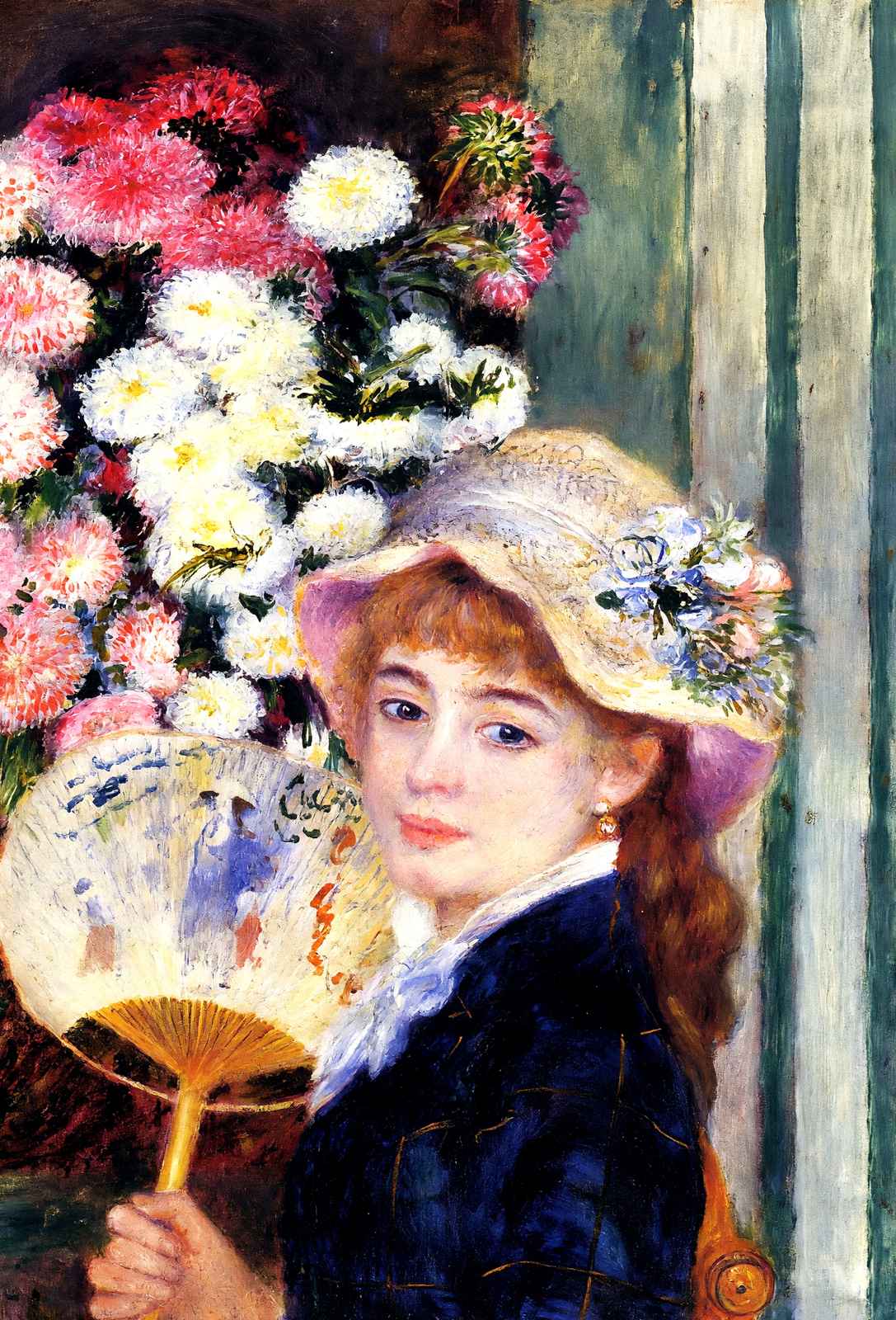 Girl with Fan 1881 Painting by Pierre-Auguste Renoir Fine Art Print (6 Sizes)