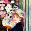Girl with Fan art print by Pierre-Auguste Renoir (1881)