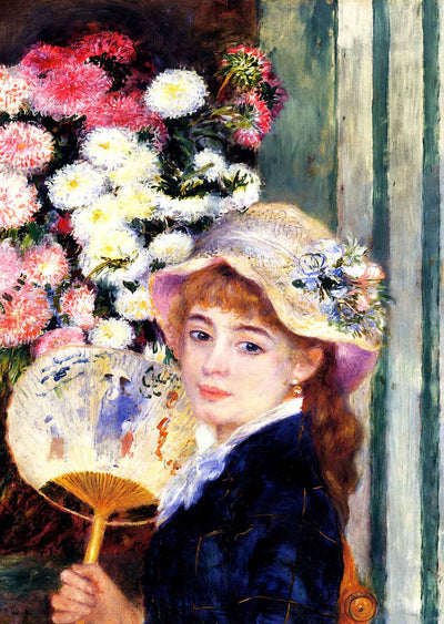 Girl with Fan 1881 Painting by Pierre-Auguste Renoir Fine Art Print (6 Sizes)