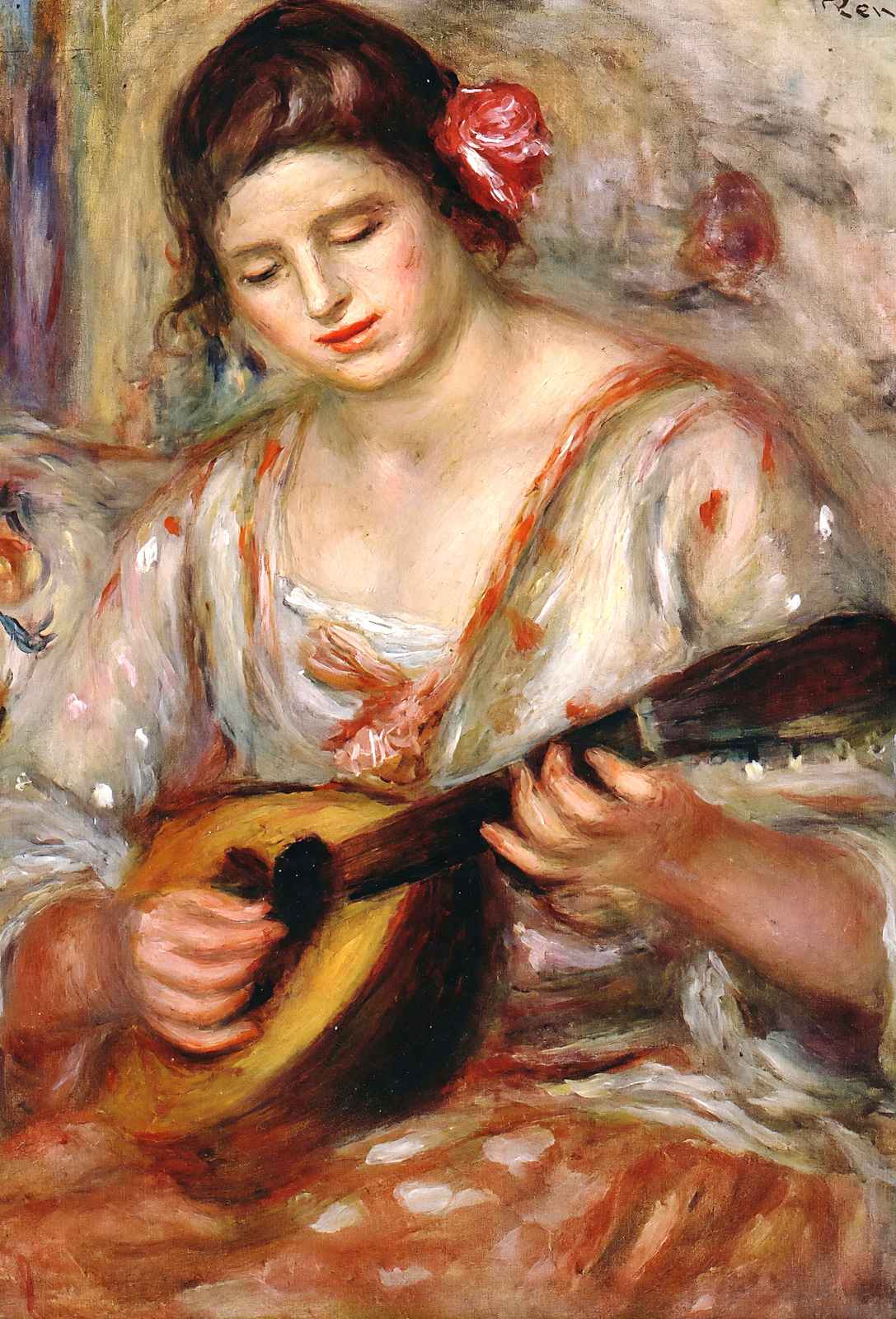 Girl with a Mandolin 1918 Painting by Pierre-Auguste Renoir Art Print (6 Sizes)