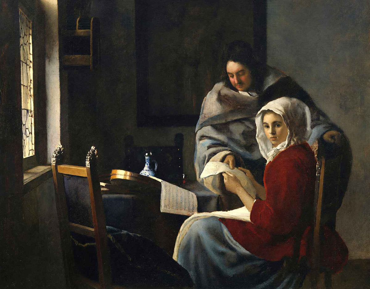 Girl Interrupted at Her Music 1661 by Johannes Vermeer Fine Art Print (6 Sizes)