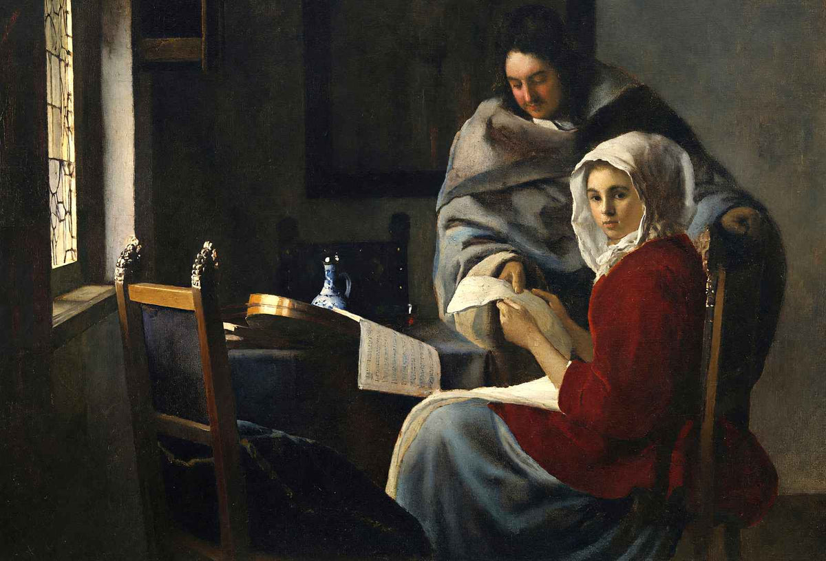 Girl Interrupted at Her Music 1661 by Johannes Vermeer Fine Art Print (6 Sizes)