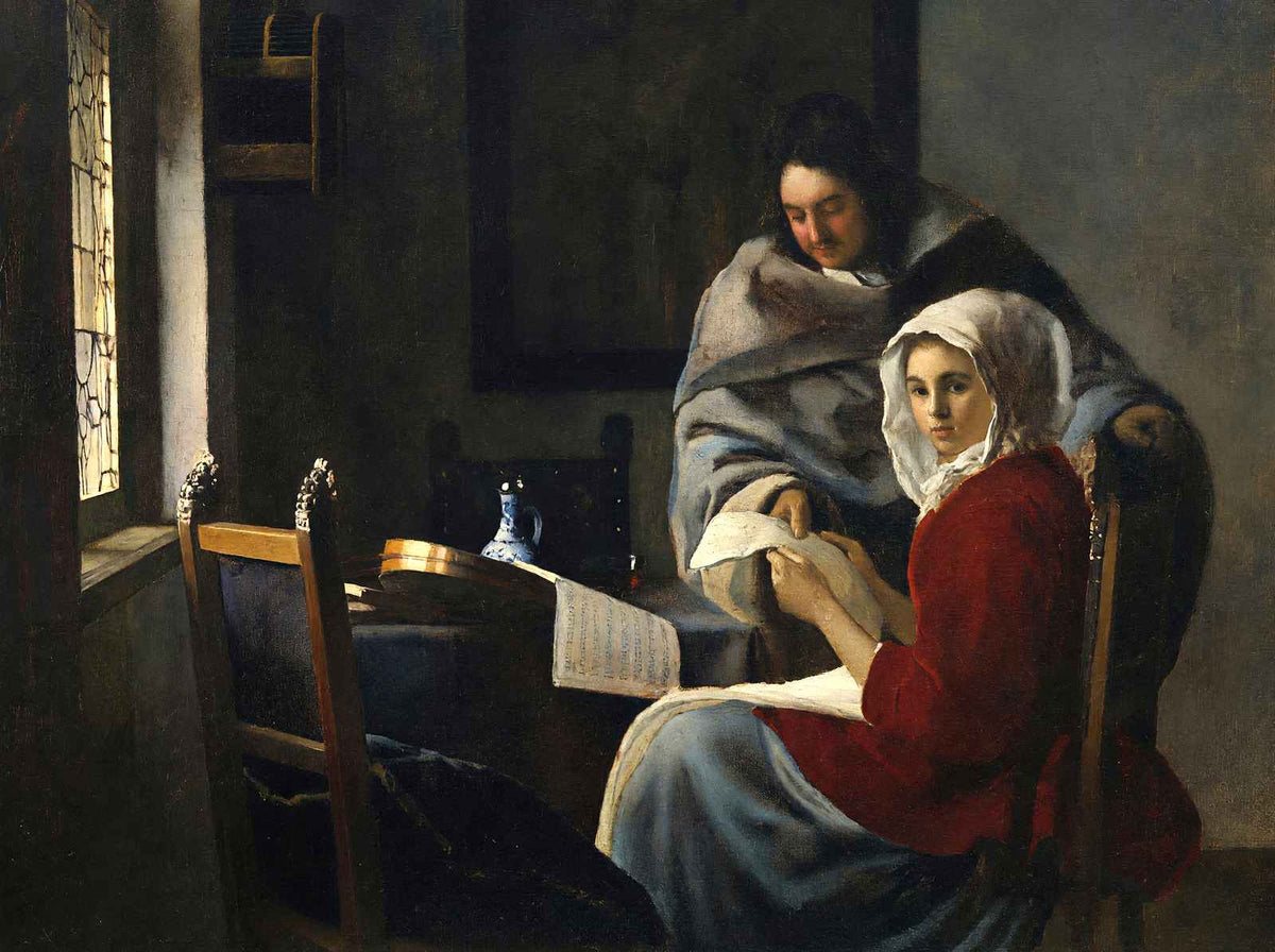 Girl Interrupted at Her Music 1661 by Johannes Vermeer Fine Art Print (6 Sizes)