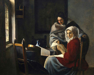 Girl Interrupted at Her Music fine art print by Johannes Vermeer (1661)