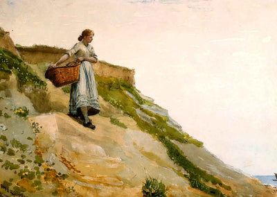 Girl Carrying a Basket Art Print 1882 by Winslow Homer (6 Sizes) Acid Free