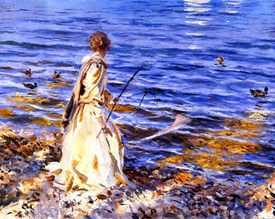 Girl Fishing art print by John Singer Sargent (1913)