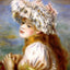 Girl in a Lace Hat Art Print 1891 Painting by Pierre-Auguste Renoir (6 Sizes)