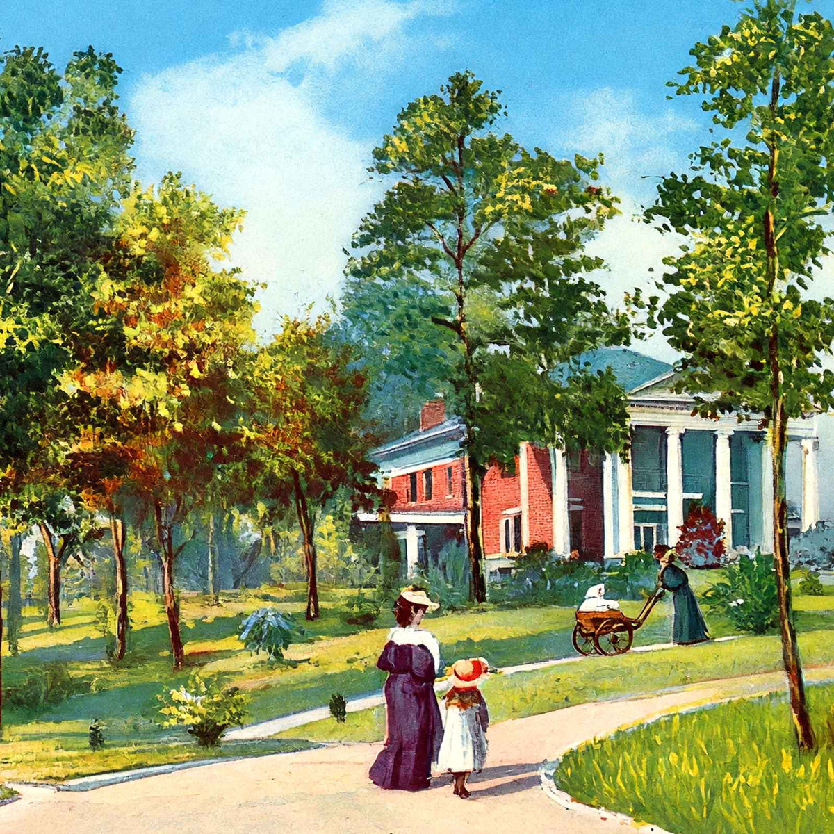 Glen Iris Park Birmingham Alabama in 1906 Vintage Print (7 Sizes) - Retouched