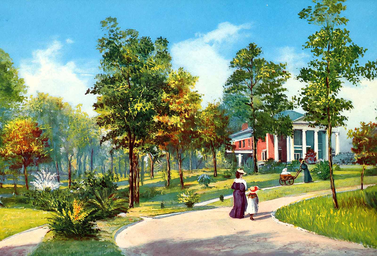 Glen Iris Park Birmingham Alabama in 1906 Vintage Print (7 Sizes) - Retouched