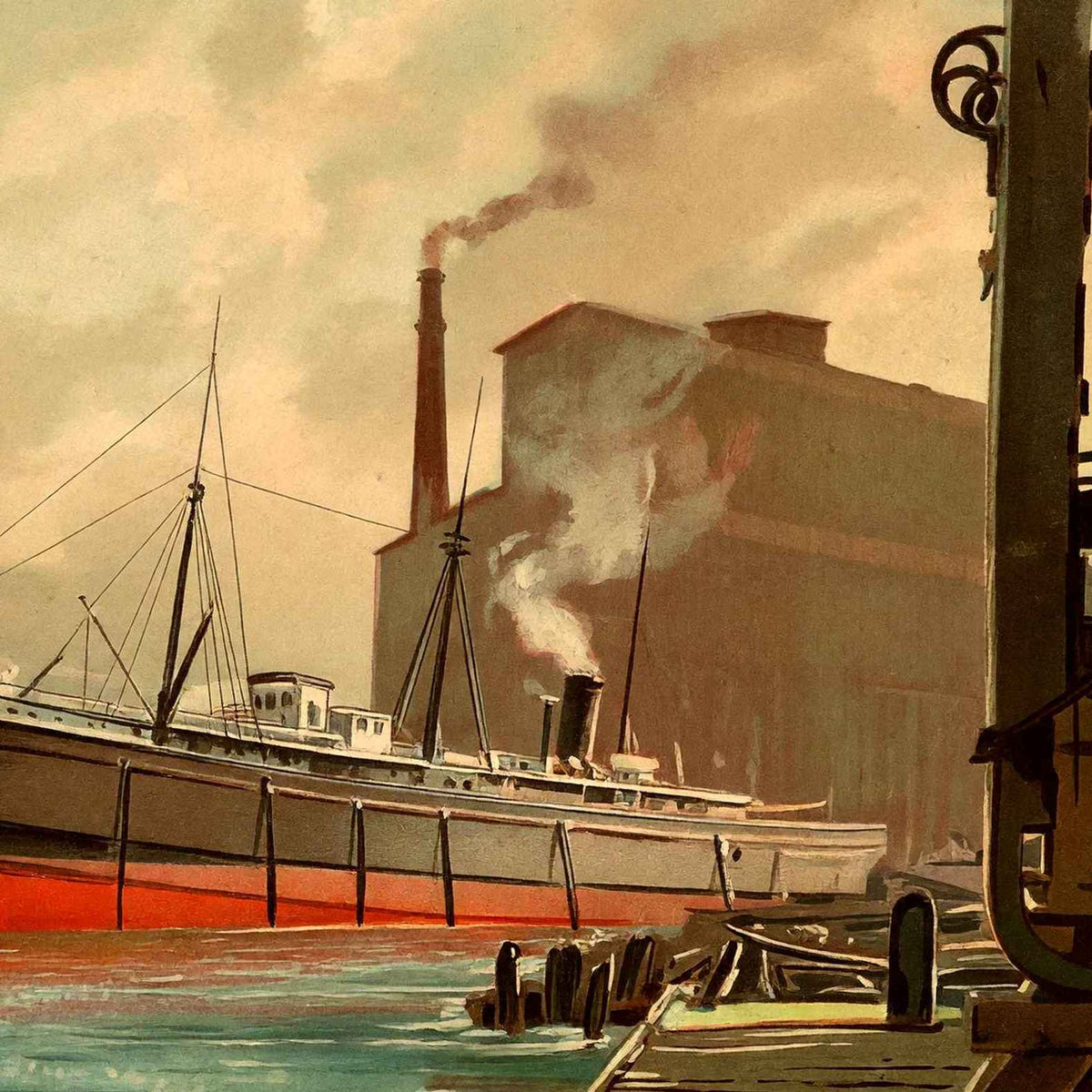 Chicago River Vintage Print (7 Sizes) - Premium Quality