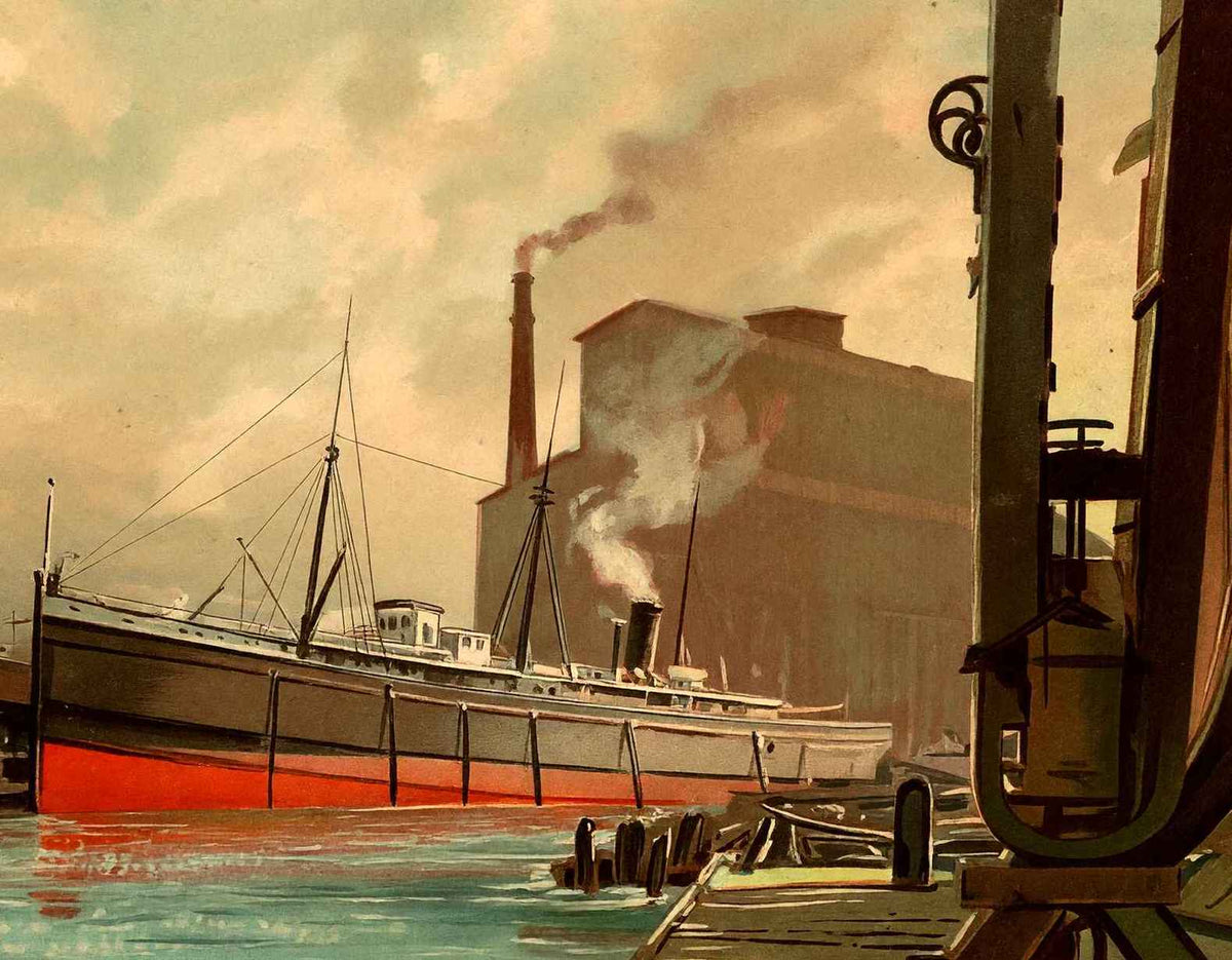 Chicago River Vintage Print (7 Sizes) - Premium Quality