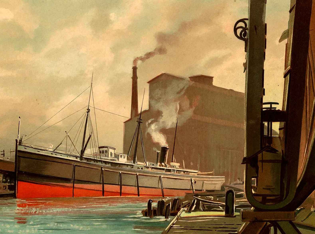 Chicago River Vintage Print (7 Sizes) - Premium Quality