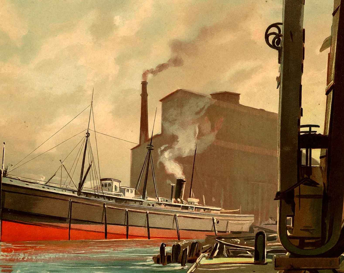 Chicago River vintage print
