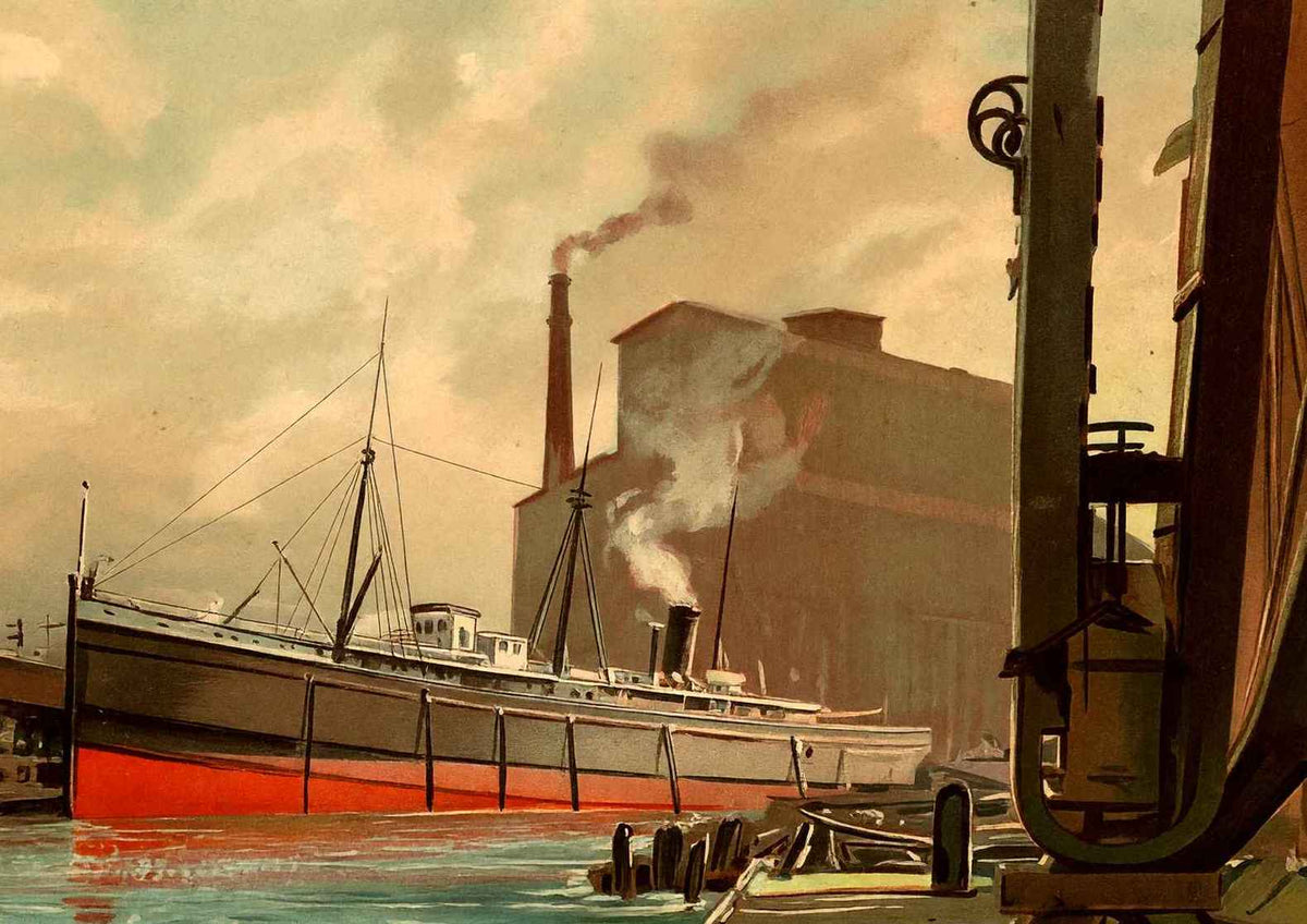Chicago River Vintage Print (7 Sizes) - Premium Quality