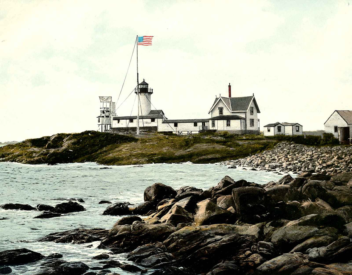 Eastern Point Light - Gloucester Harbor, MA in 1907 Vintage Print (7 Sizes)
