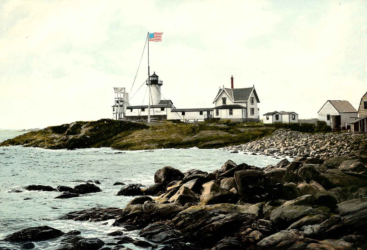 Eastern Point Light - Gloucester Harbor, MA in 1907 Vintage Print (7 Sizes)