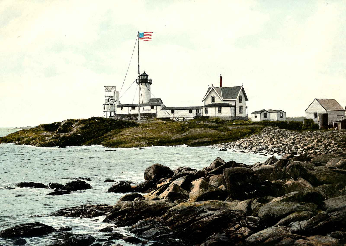 Eastern Point Light - Gloucester Harbor, MA in 1907 Vintage Print (7 Sizes)