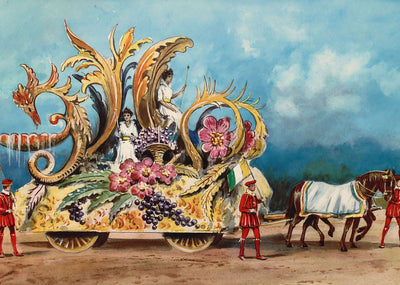 Gold Foliage Float Houston Carnival 1907 Vintage Print (7 Sizes) - Reproduction