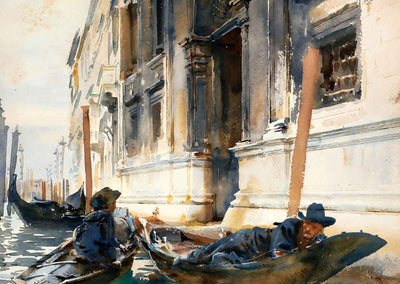 Gondoliers' Siesta Painting by John Singer Sargent Fine Art Print (6 Sizes)