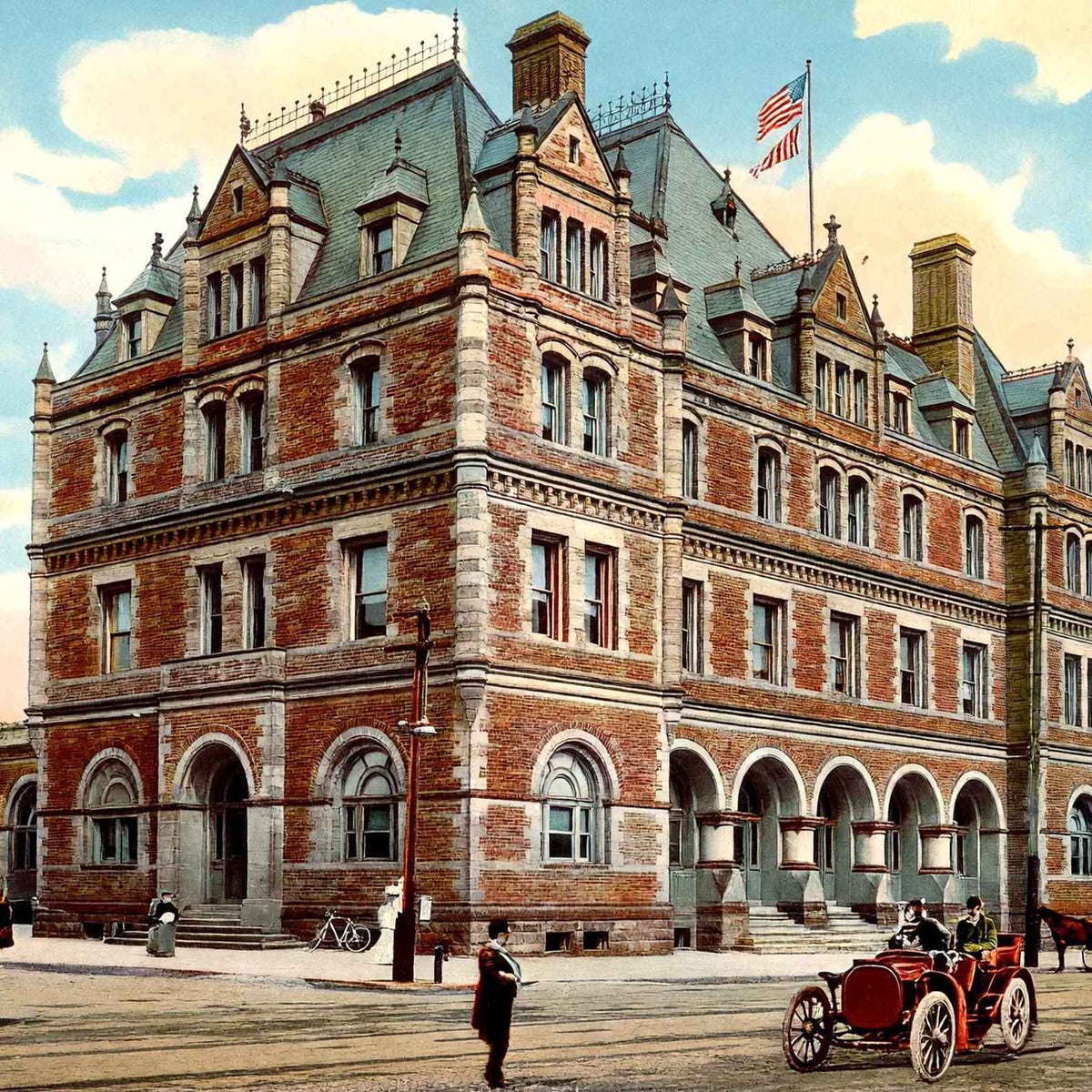 Government Building Peoria Illinois in 1905 Vintage Print (7 Sizes)