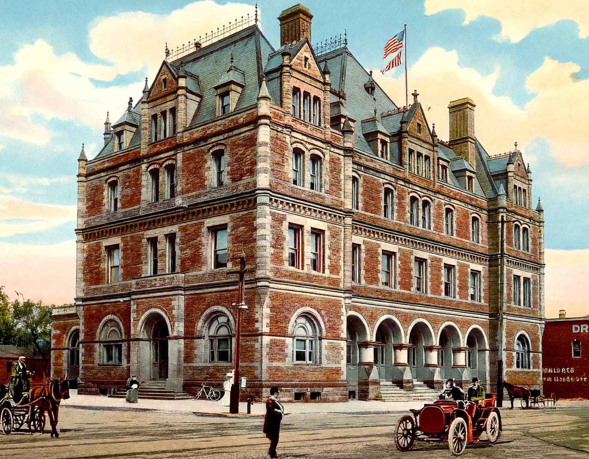 Government Building Peoria Illinois in 1905 Vintage Print (7 Sizes)