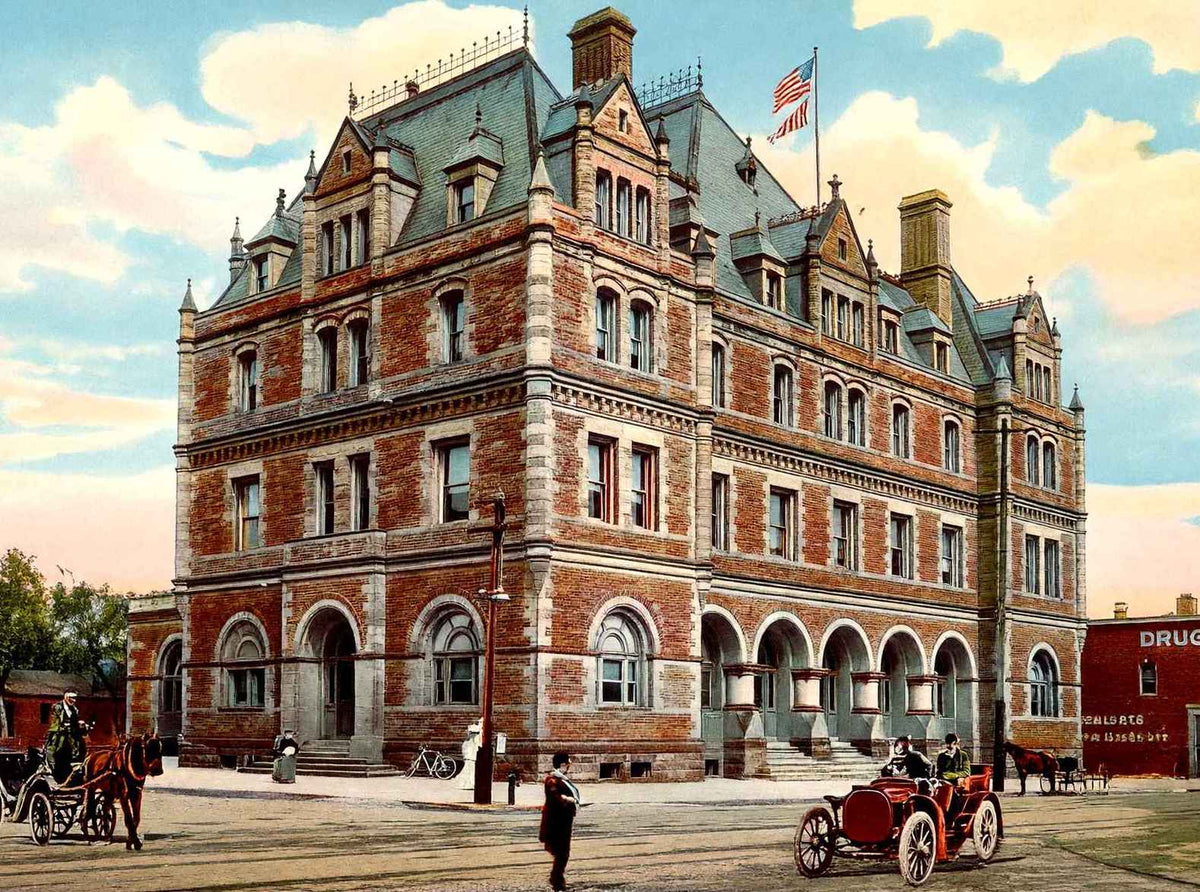Government Building Peoria Illinois in 1905 Vintage Print (7 Sizes)
