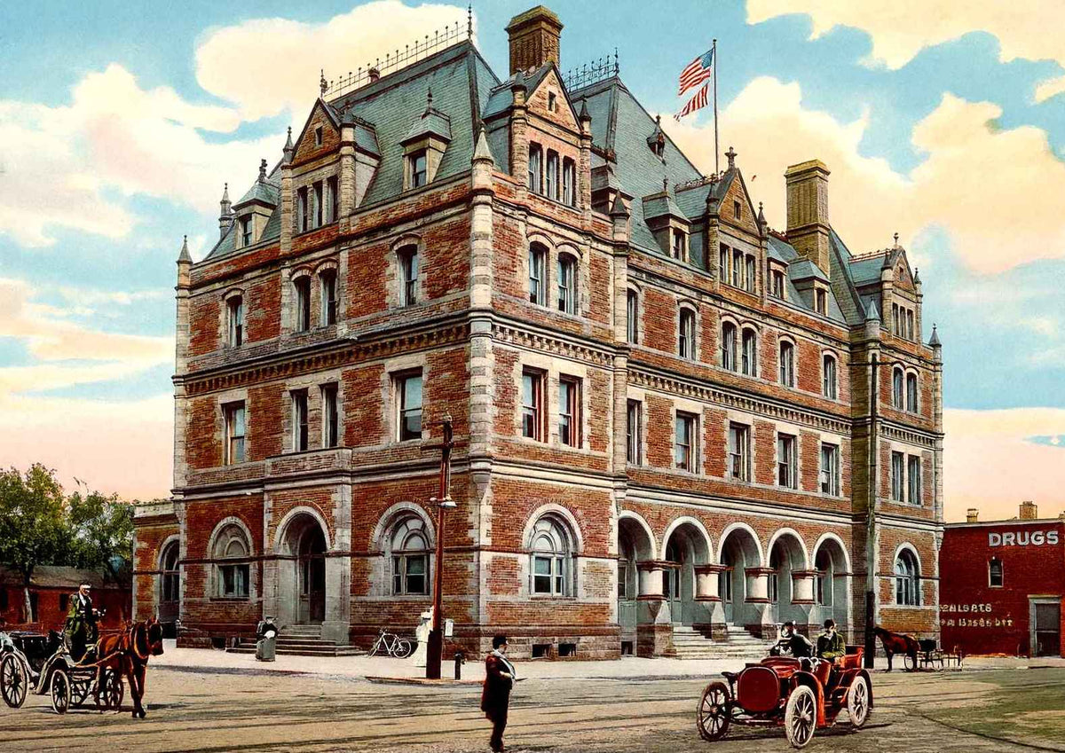 Government Building Peoria Illinois in 1905 Vintage Print (7 Sizes)