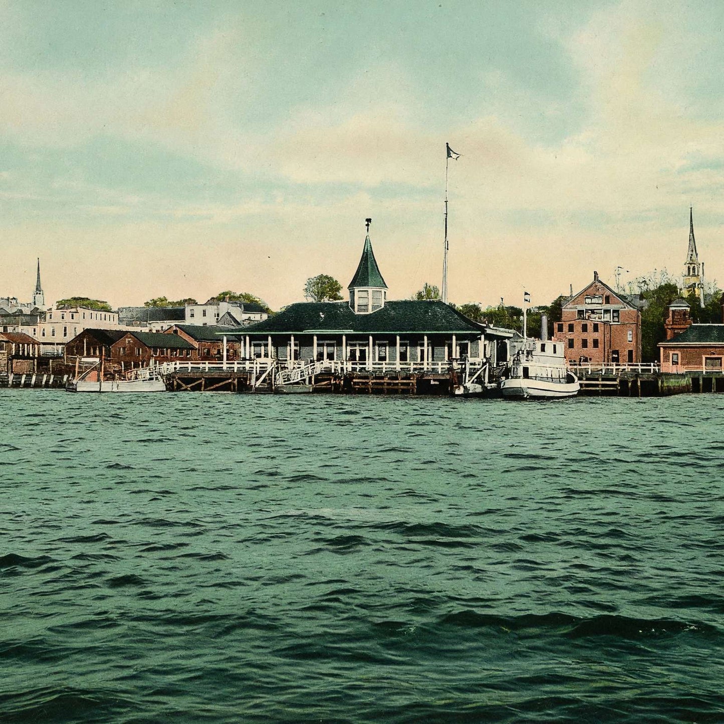 Government Landing Newport RI in 1907 Vintage Print (7 Sizes) - Archival Paper