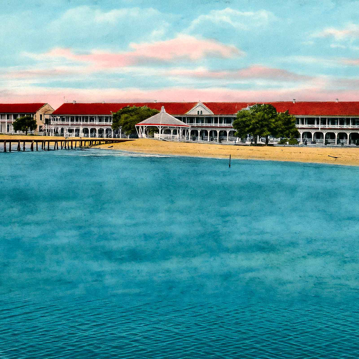 Grand Hotel Point Clear Alabama in 1907 Vintage Print (7 Sizes) - Premium Print