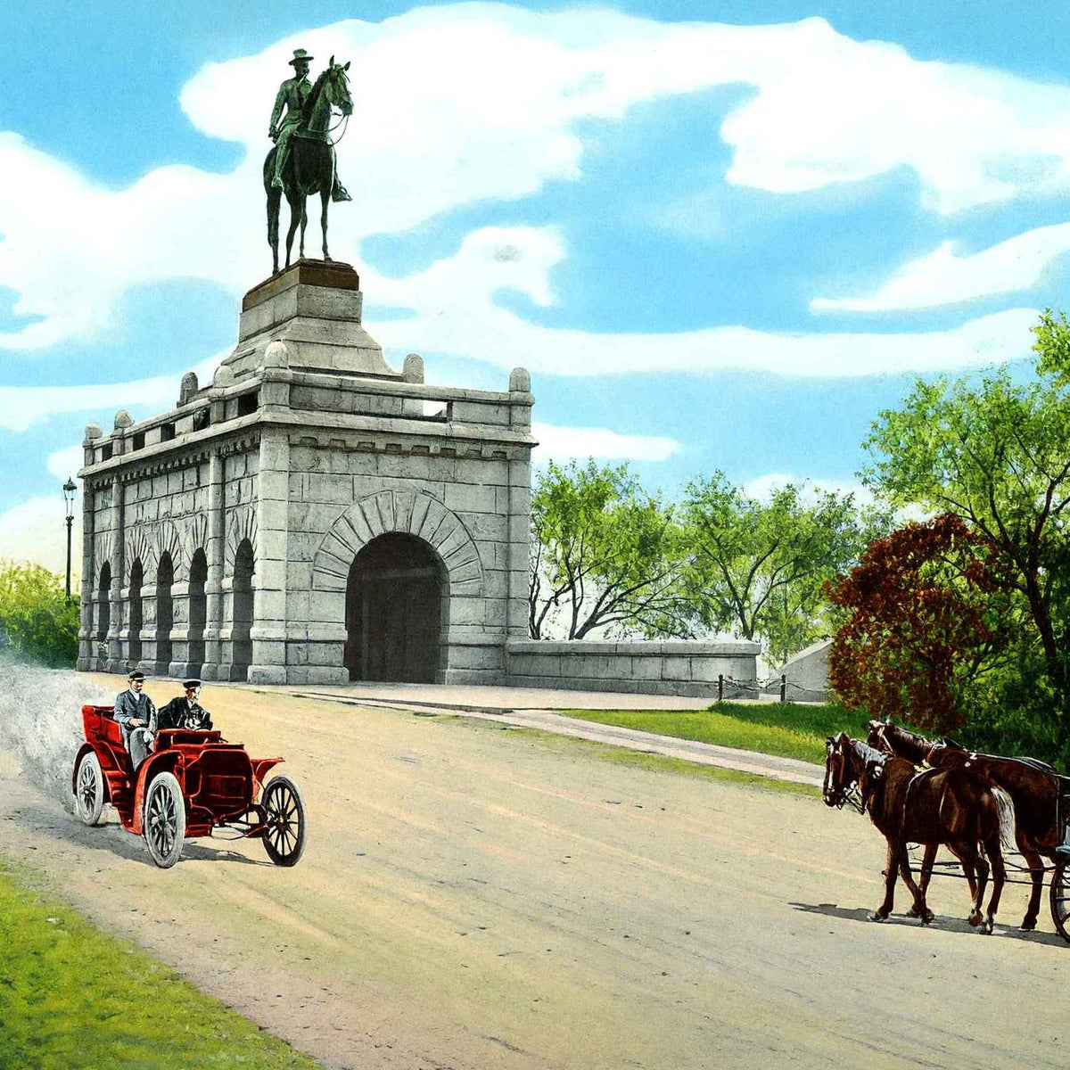 Grant Monument Lincoln Park Chicago in 1905 Vintage Print (7 Sizes)