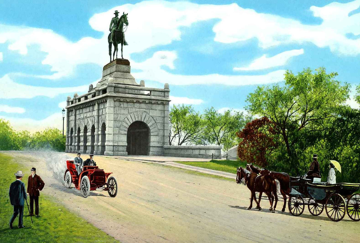 Grant Monument Lincoln Park Chicago in 1905 Vintage Print (7 Sizes)
