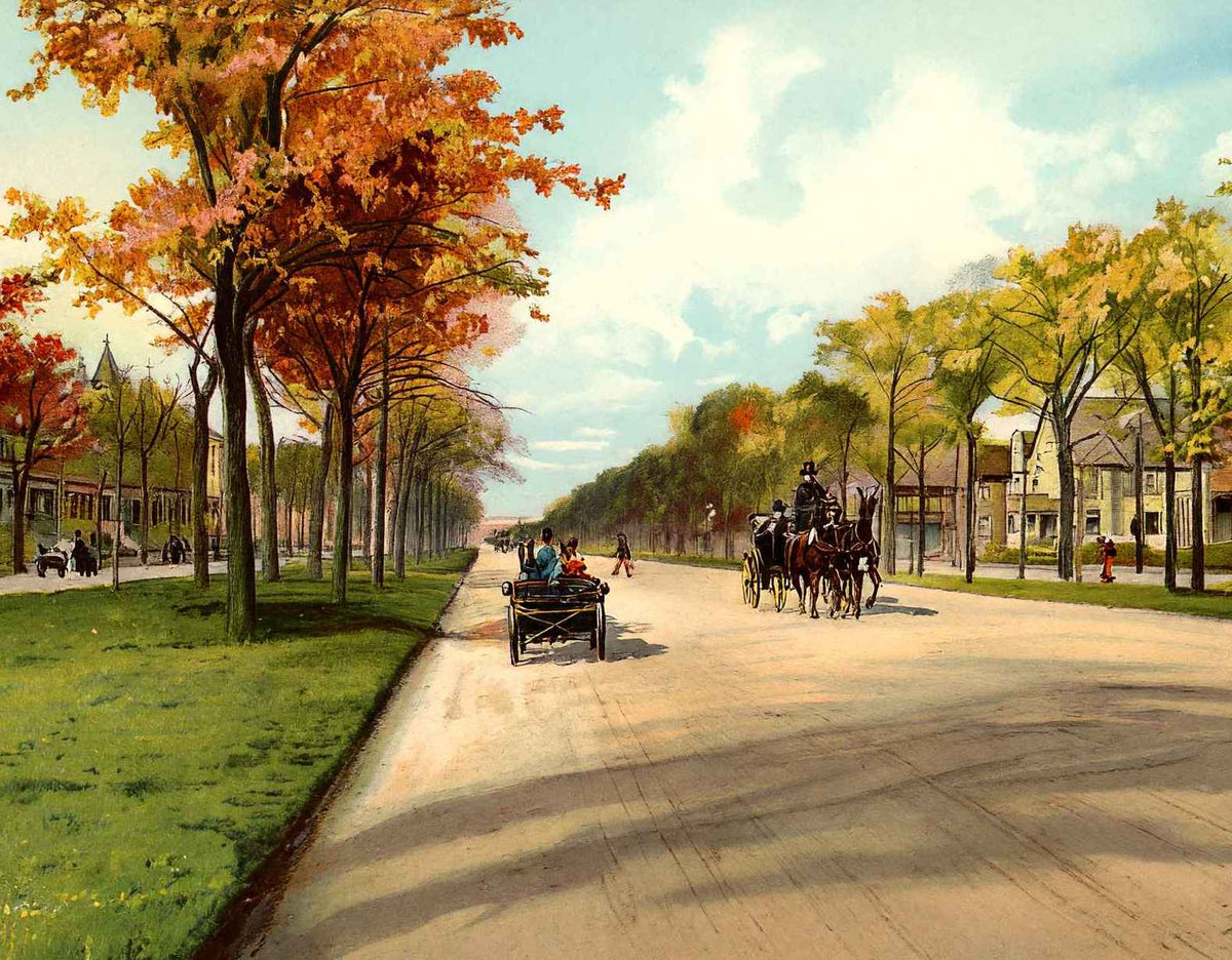 Grand Boulevard Chicago Vintage Print (7 Sizes) - Premium Print