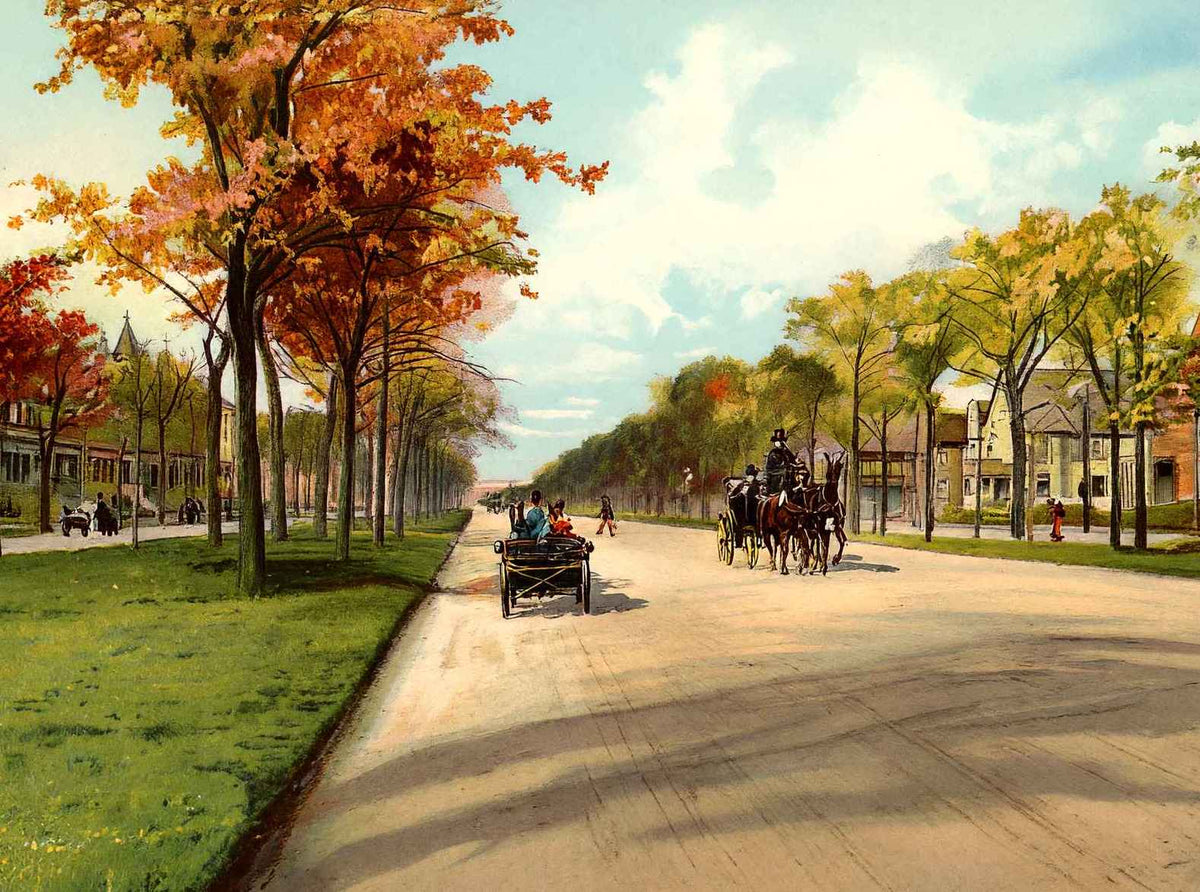 Grand Boulevard Chicago Vintage Print (7 Sizes) - Premium Print