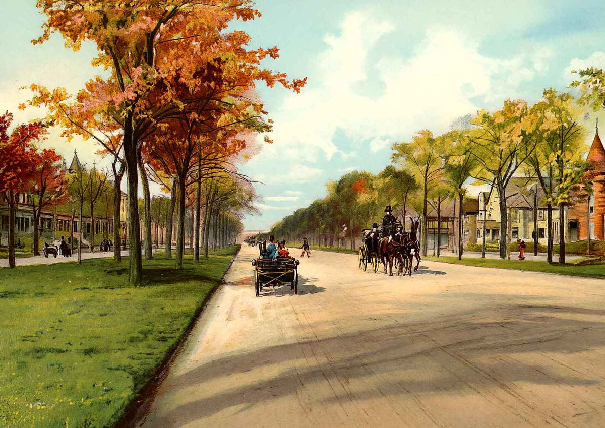 Grand Boulevard Chicago Vintage Print (7 Sizes) - Premium Print