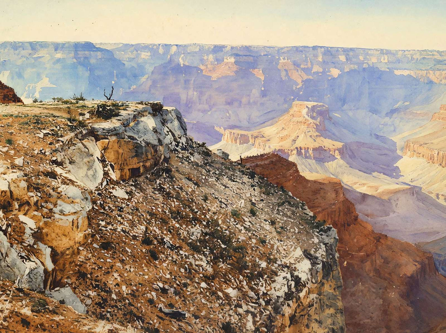 Sunset from Bright Angel Hotel Grand Canyon in 1907 Art Print (7 Sizes)