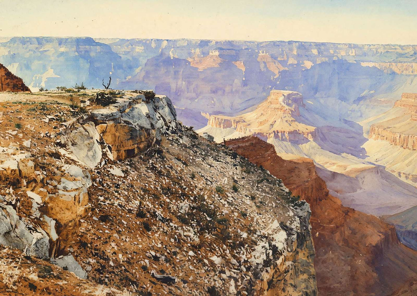 Sunset from Bright Angel Hotel Grand Canyon in 1907 Art Print (7 Sizes)
