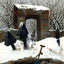 Graveyard Under Snow art print by Caspar David Friedrich (1826)