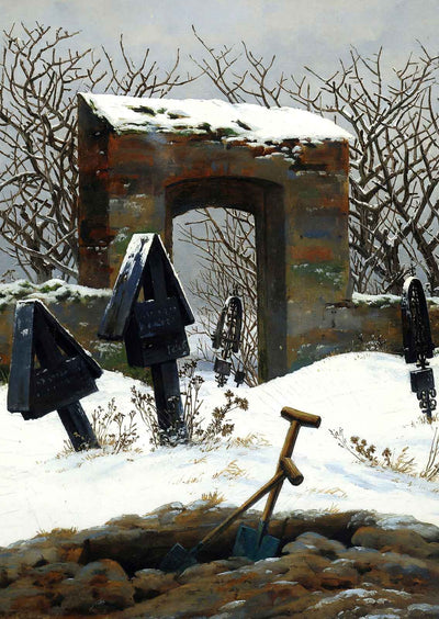 Graveyard Under Snow 1826 by Caspar David Friedrich Fine Art Print (6 Sizes)