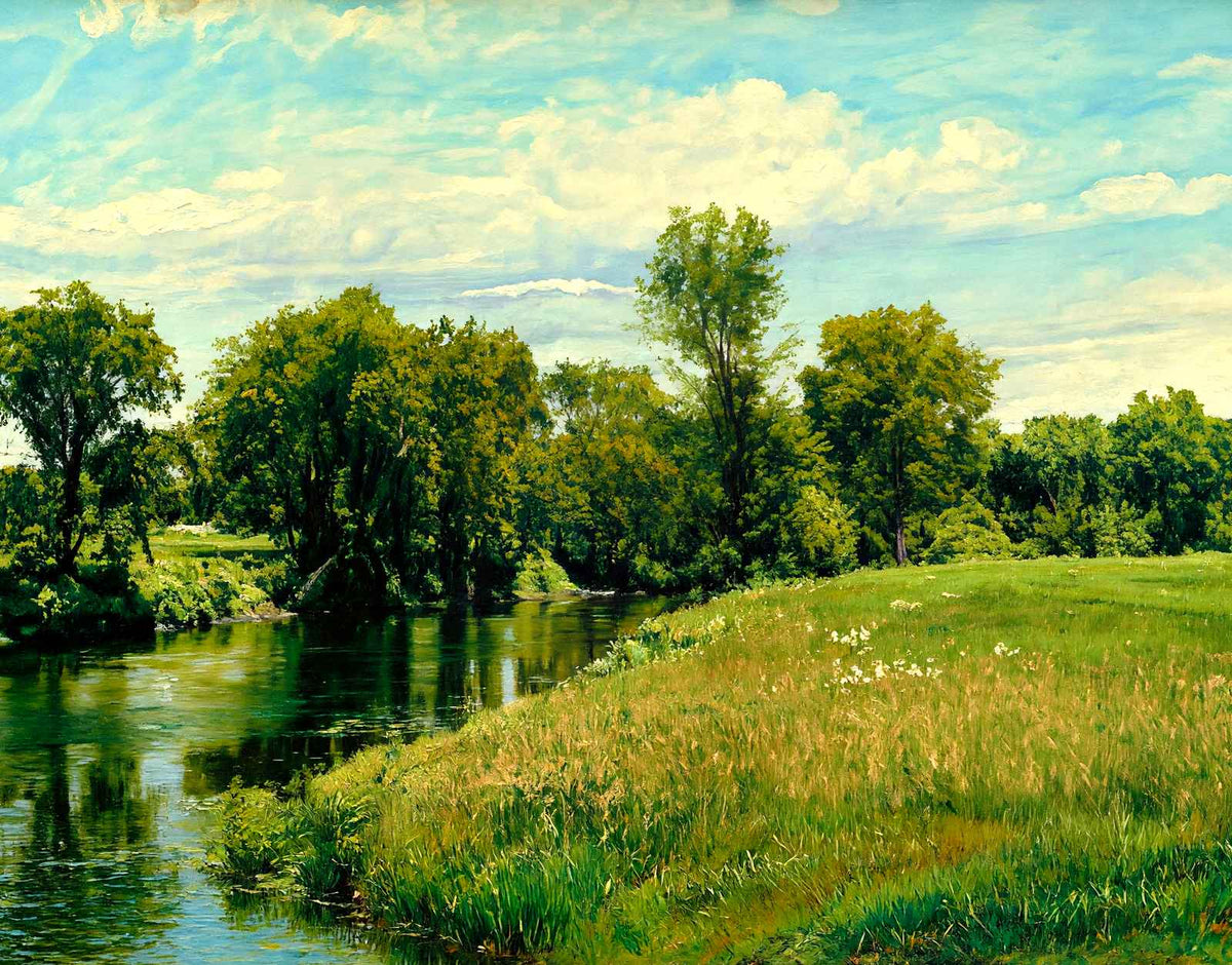 Housatonic River, Great Barrington, Massachusetts in 1905 Art Print (7 Sizes)