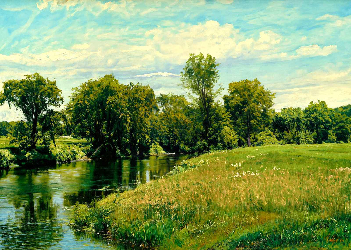 Housatonic River, Great Barrington, Massachusetts in 1905 Art Print (7 Sizes)